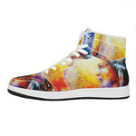 Galaxy Native Indian Woman Print High Top Leather Sneakers