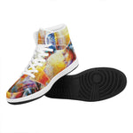 Galaxy Native Indian Woman Print High Top Leather Sneakers