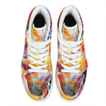 Galaxy Native Indian Woman Print High Top Leather Sneakers