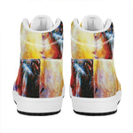 Galaxy Native Indian Woman Print High Top Leather Sneakers