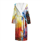 Galaxy Native Indian Woman Print Hooded Bathrobe