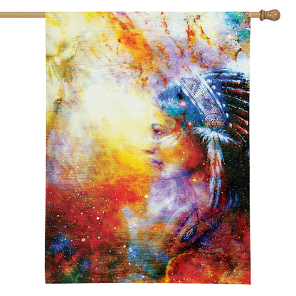 Galaxy Native Indian Woman Print House Flag
