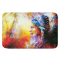 Galaxy Native Indian Woman Print Indoor Door Mat