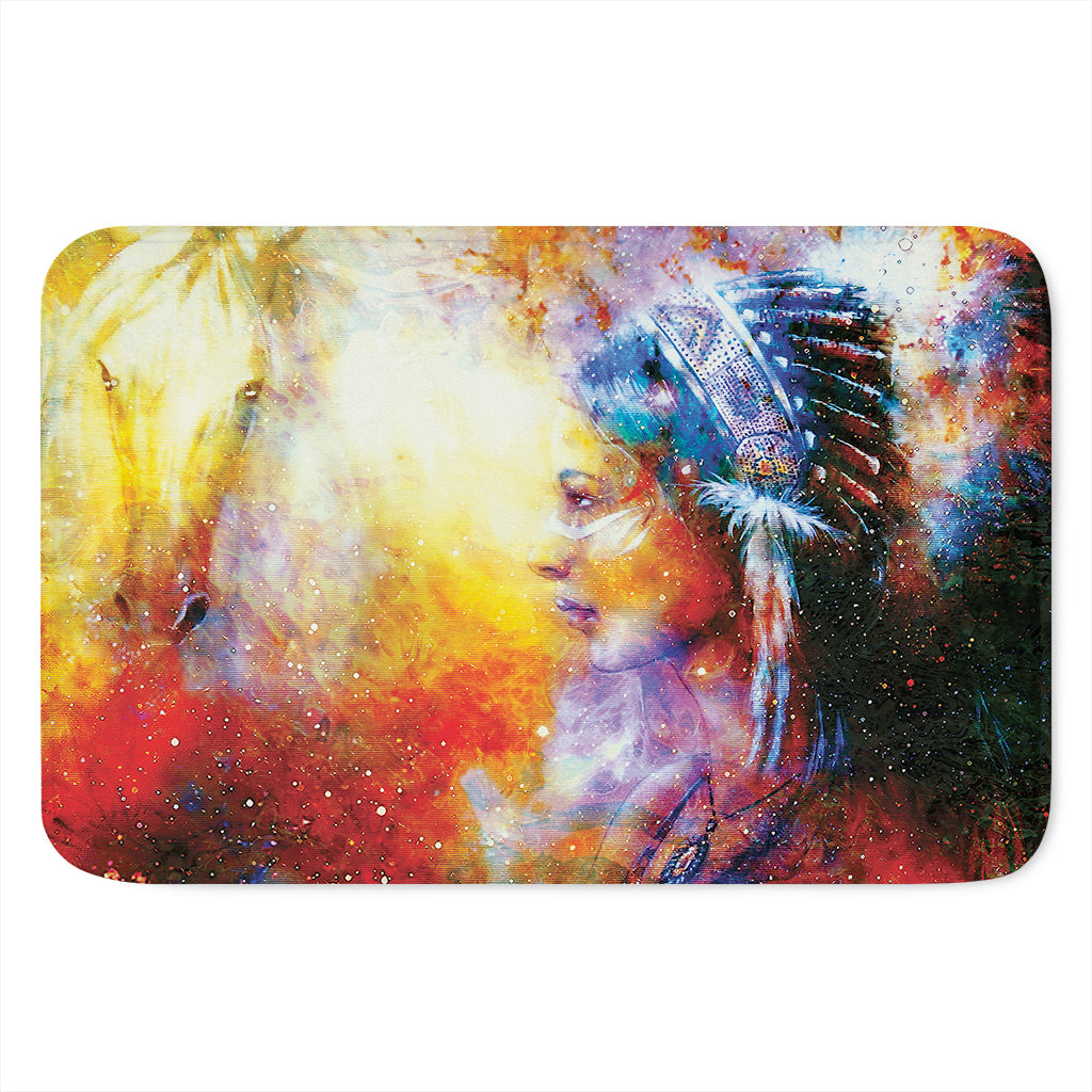 Galaxy Native Indian Woman Print Indoor Door Mat