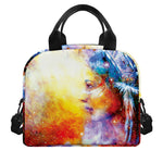 Galaxy Native Indian Woman Print Insulated Lunch Bag