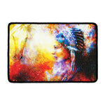 Galaxy Native Indian Woman Print Kitchen Mat