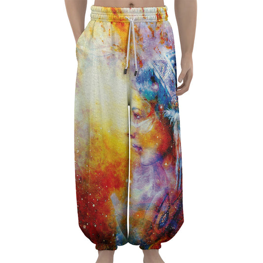 Galaxy Native Indian Woman Print Lantern Pants