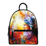 Galaxy Native Indian Woman Print Leather Backpack