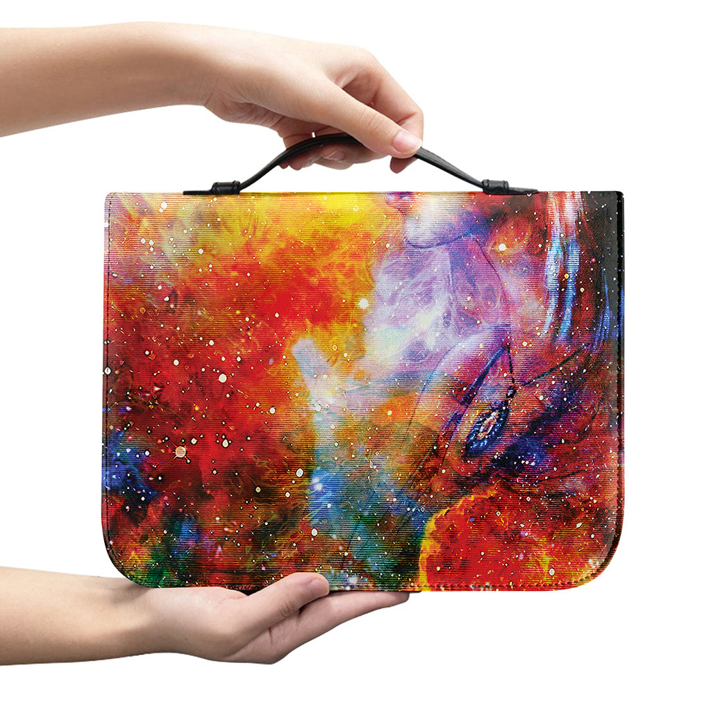 Galaxy Native Indian Woman Print Leather Bible Cover