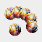 Galaxy Native Indian Woman Print Leather Coaster Set