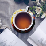 Galaxy Native Indian Woman Print Leather Coaster Set