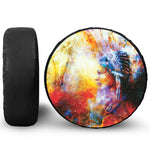 Galaxy Native Indian Woman Print Leather Spare Tire Cover