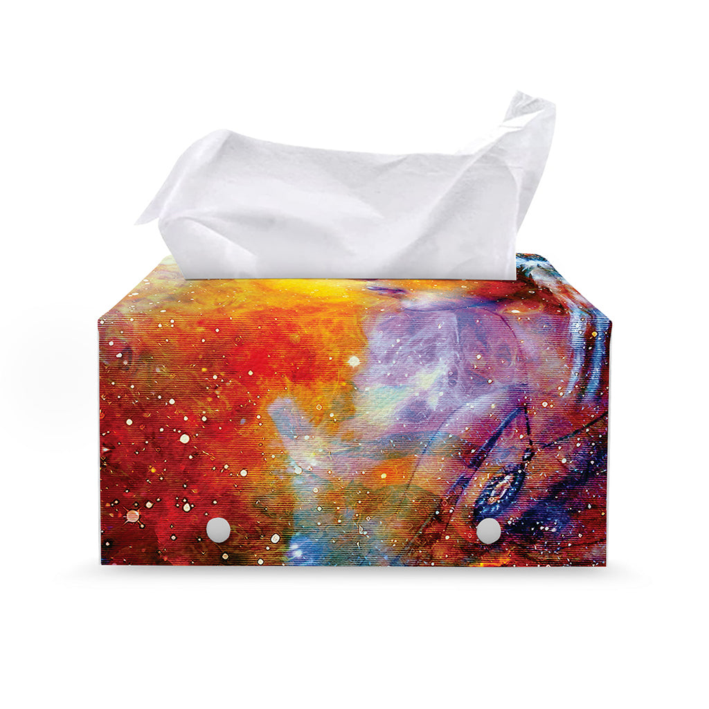 Galaxy Native Indian Woman Print Leather Tissue Box Cover