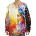 Galaxy Native Indian Woman Print Long Sleeve Baseball Jersey