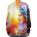 Galaxy Native Indian Woman Print Long Sleeve Baseball Jersey
