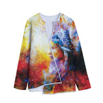Galaxy Native Indian Woman Print Long Sleeve Short Coat
