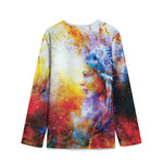 Galaxy Native Indian Woman Print Long Sleeve Short Coat