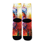 Galaxy Native Indian Woman Print Long Socks