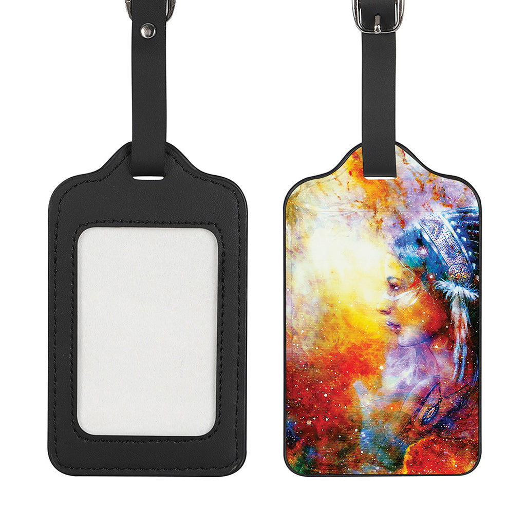 Galaxy Native Indian Woman Print Luggage Tag