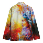 Galaxy Native Indian Woman Print Men's Blazer