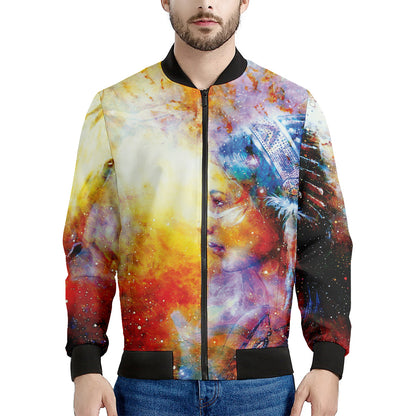 Galaxy Native Indian Woman Print Men's Bomber Jacket