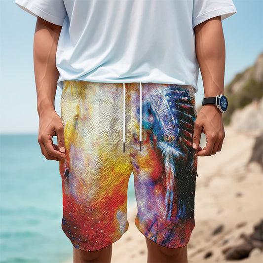 Galaxy Native Indian Woman Print Men's Cargo Shorts