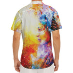 Galaxy Native Indian Woman Print Men's Deep V-Neck Shirt