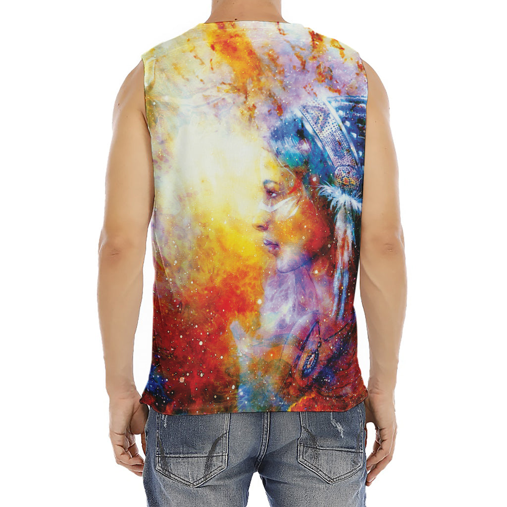Galaxy Native Indian Woman Print Men's Fitness Tank Top