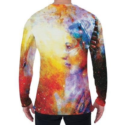 Galaxy Native Indian Woman Print Men's Long Sleeve T-Shirt
