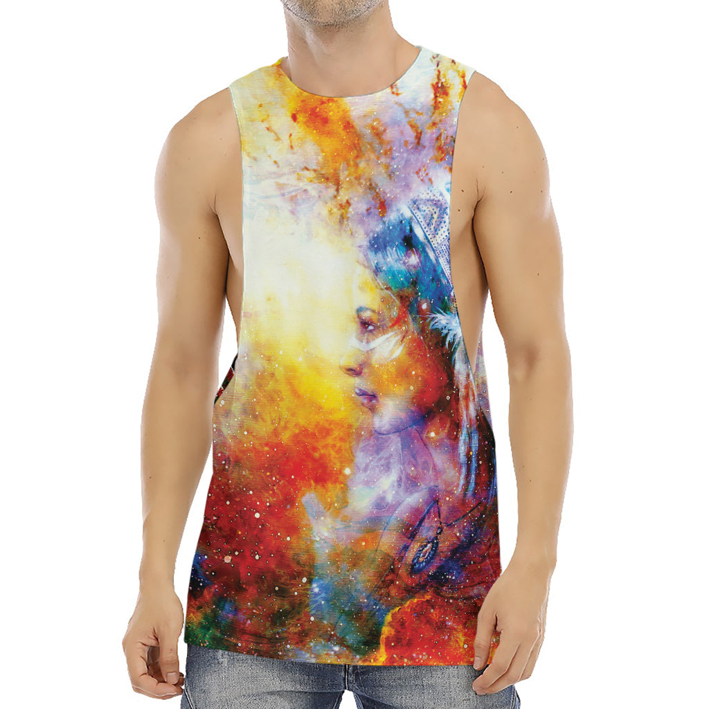 Galaxy Native Indian Woman Print Men's Muscle Tank Top