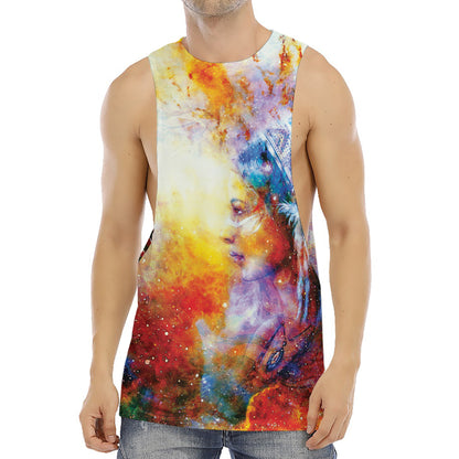 Galaxy Native Indian Woman Print Men's Muscle Tank Top