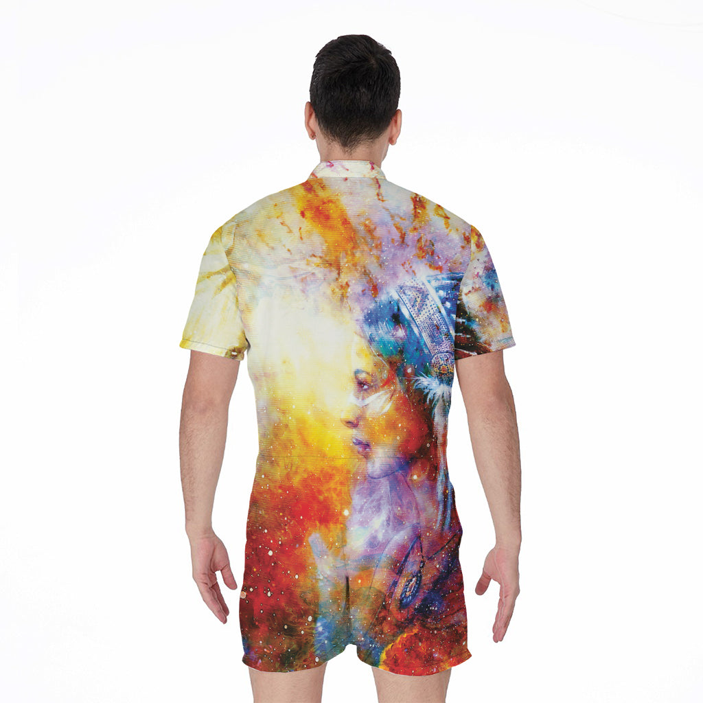 Galaxy Native Indian Woman Print Men's Rompers