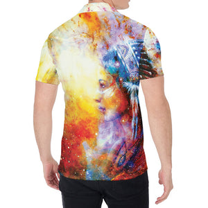 Galaxy Native Indian Woman Print Men's Shirt