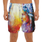 Galaxy Native Indian Woman Print Men's Split Running Shorts