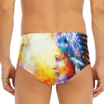 Galaxy Native Indian Woman Print Men's Triangle Swim Briefs