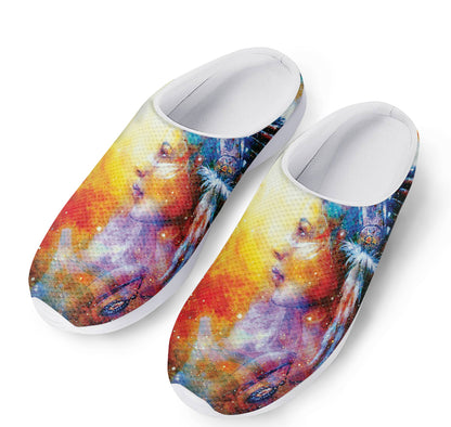 Galaxy Native Indian Woman Print Mesh Casual Shoes
