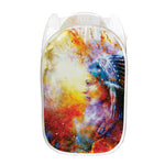 Galaxy Native Indian Woman Print Mesh Laundry Hamper