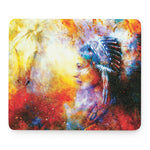 Galaxy Native Indian Woman Print Mouse Pad