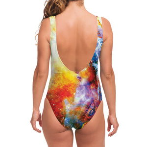 Galaxy Native Indian Woman Print One Piece Swimsuit