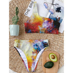 Galaxy Native Indian Woman Print One Shoulder Bikini Top