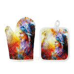 Galaxy Native Indian Woman Print Oven Mitt And Pot Holder Set