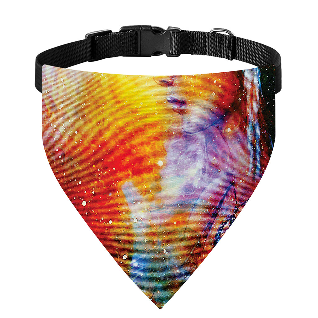 Galaxy Native Indian Woman Print Over The Collar Dog Bandana