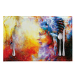 Galaxy Native Indian Woman Print Placemat