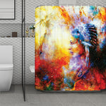 Galaxy Native Indian Woman Print Polyester Shower Curtain