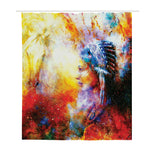 Galaxy Native Indian Woman Print Polyester Shower Curtain