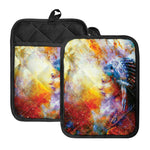 Galaxy Native Indian Woman Print Pot Holders With Pocket