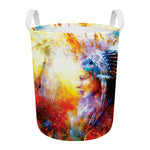 Galaxy Native Indian Woman Print Round Laundry Basket