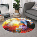 Galaxy Native Indian Woman Print Round Rug