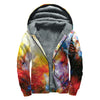 Galaxy Native Indian Woman Print Sherpa Lined Zip Up Hoodie