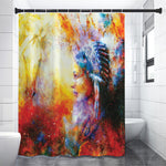 Galaxy Native Indian Woman Print Shower Curtain